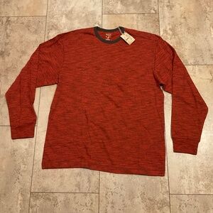 Red Head Brand Co Men’s Long Sleeve Tee Red Heathered Cotton Blend Sz L NWT